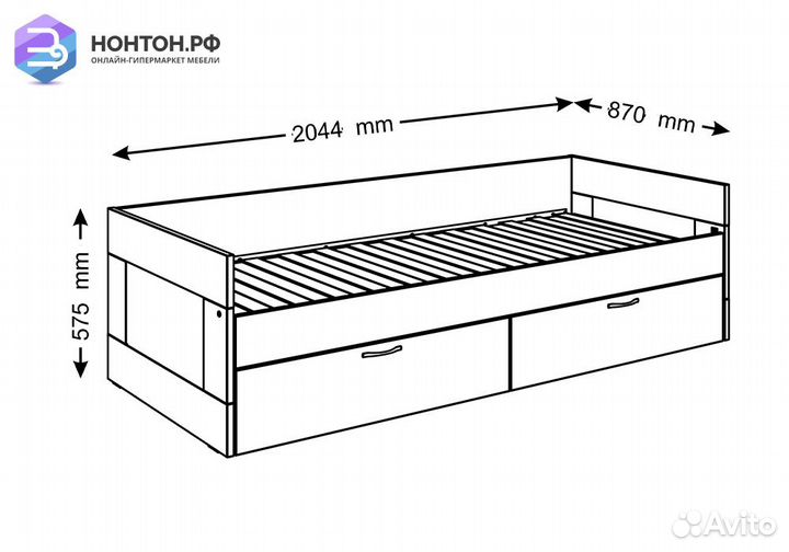 Кровать раздвижная Сириус сонома
