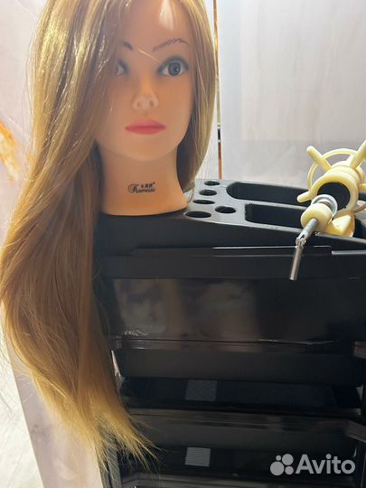 Голова учебная манекен для парикмахеров и штатив