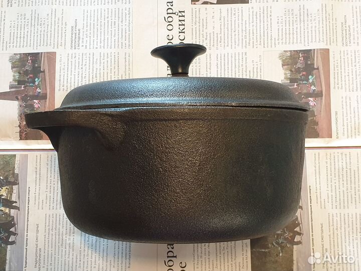 Чугунная кастрюля 3,5 л для приготовления на огне