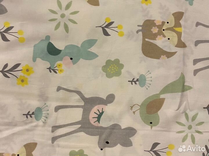 Простынь на резинке на овальную кроватку 125*75