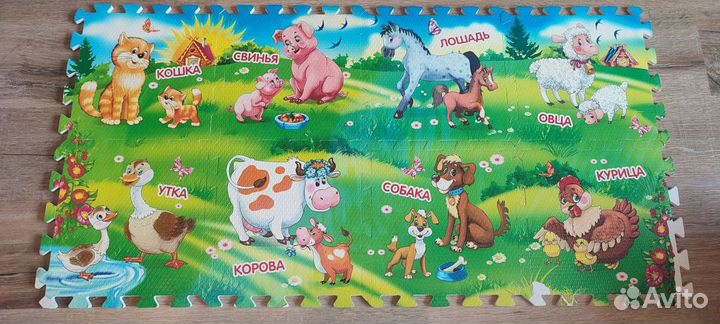 Коврик пазл теплый пол 8 элементов Фиксики