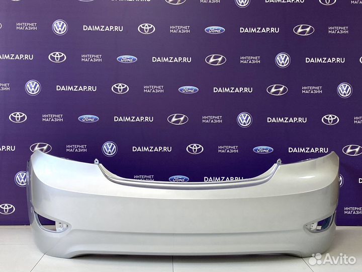 Бампер Задний Хендай Солярис 2011 Серебристый