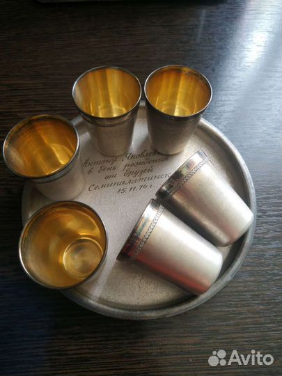 Рюмки серебро и мельхиор