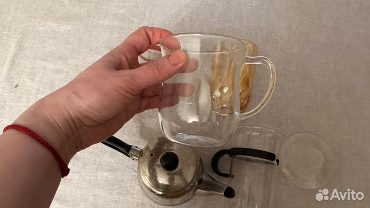 Набор посуды для чая, стаканы, чайник