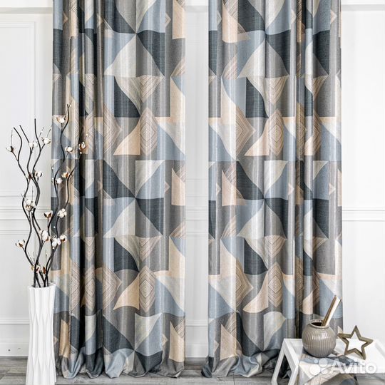 Портьеры Пабло Голубой шторы занавески