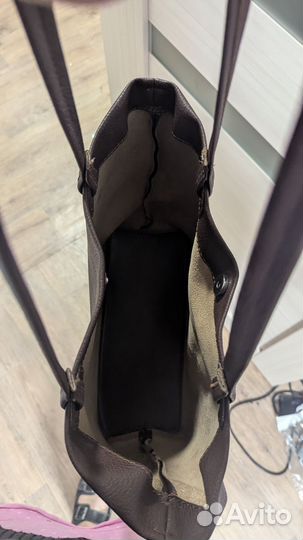 Сумка шопер коричневая кожзам