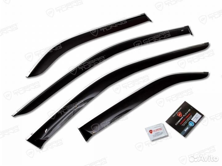Дефлекторы окон Nissan Serena (C24) 5d с хромом
