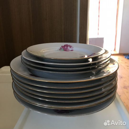 Столовый сервиз Дулево СССР «Роза» 1986 года