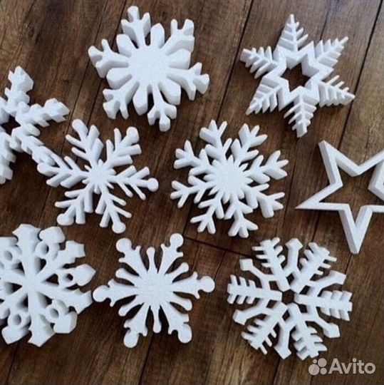 Снежинки из пенопласта (все размеры )