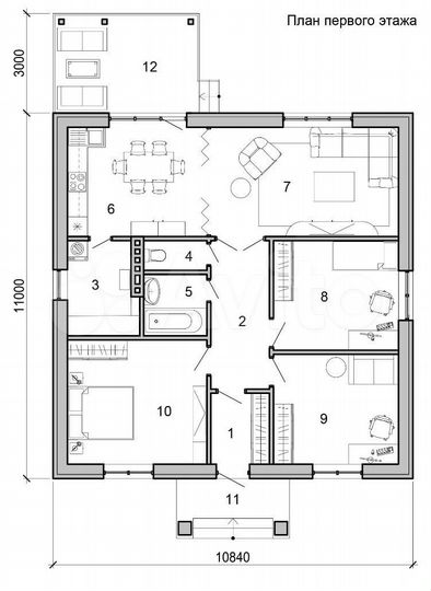 Дом 110 м² на участке 2 сот.