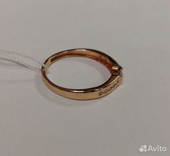 Золотое кольцо с фианитом 17,5р