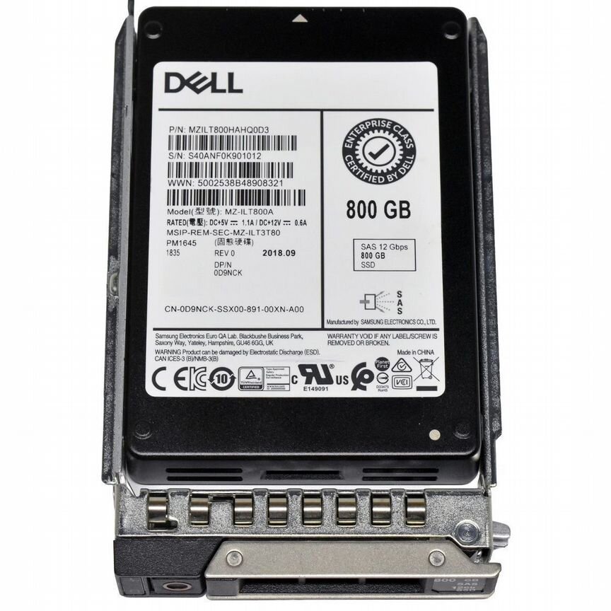 [D9NCK] Жесткий Диск Dell 800gb Sas 2,5" Ssd D9nck