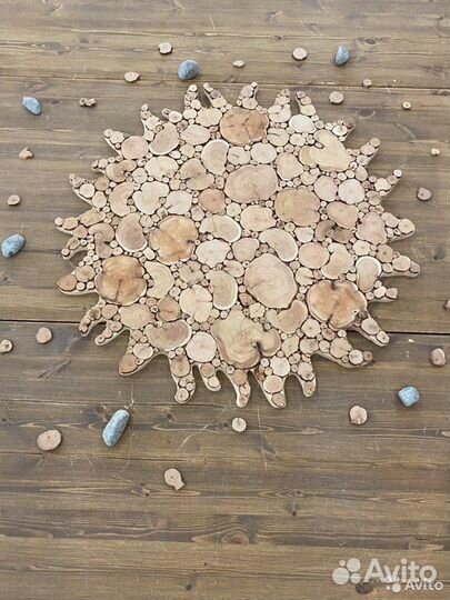 Геометрические панно из можжевельника для бани