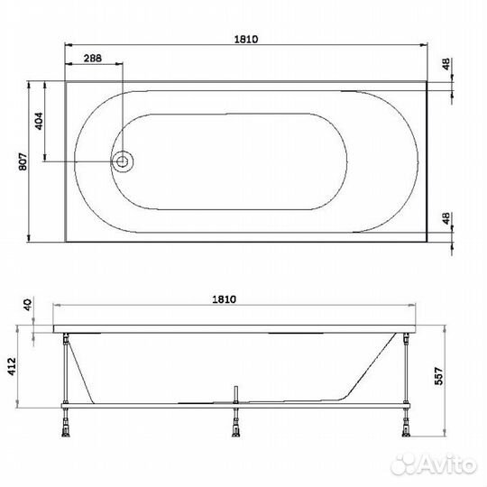 Ванна акриловая AM.PM X-Joy W94A-180-080W-A 180x80