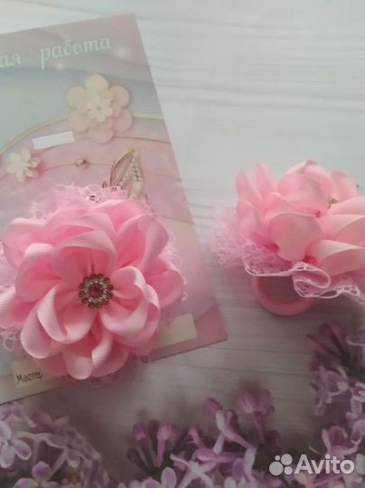Бантики-цветочки для девочек