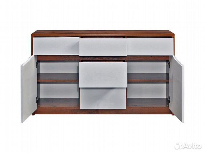 Тумба монако, Дуб Саттер + Белый глянец, без подсв