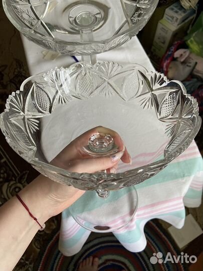 Ваза для фруктов на ножке СССР