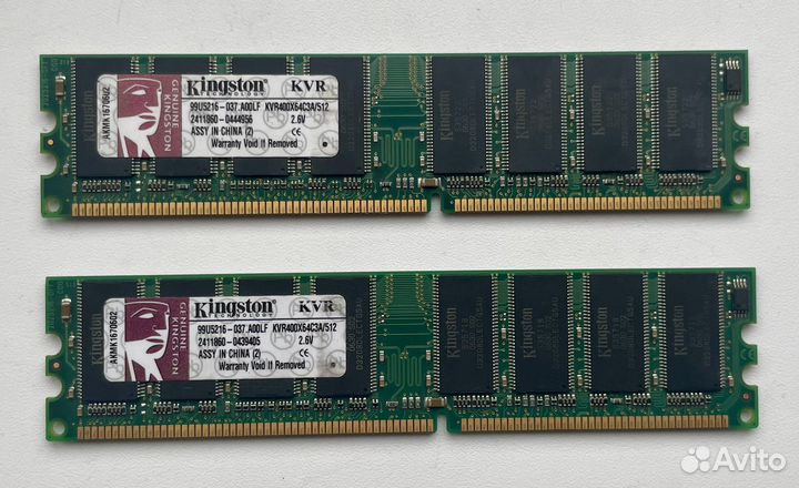 Озу Kingston KVR400X64C3A/512 DDR - 1x 512мб