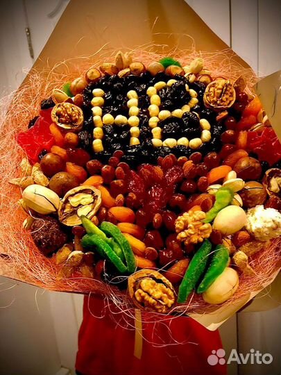 Съедобные букеты из сухофруктов, ореховые букеты