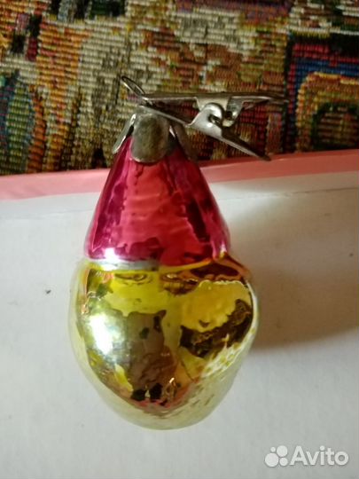 Елочная игрушка СССР. Голова клоуна