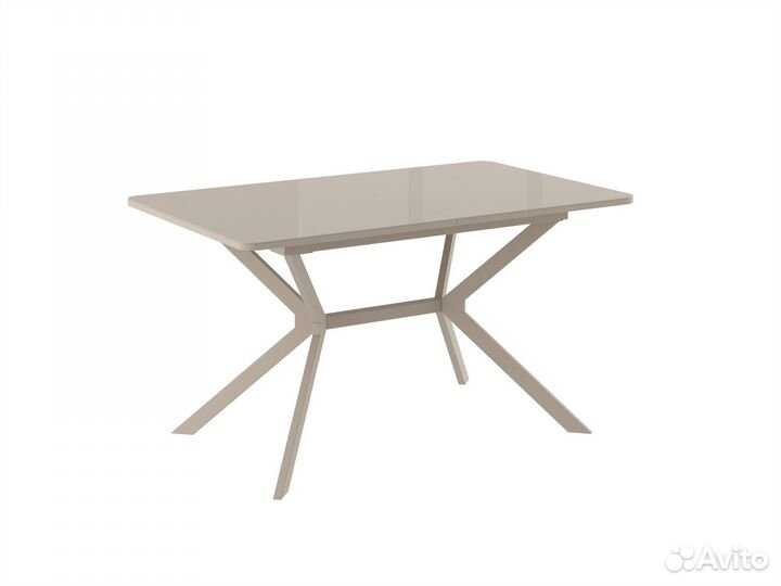 Стол прямоугольный crystal-140 140+40*85 капучино