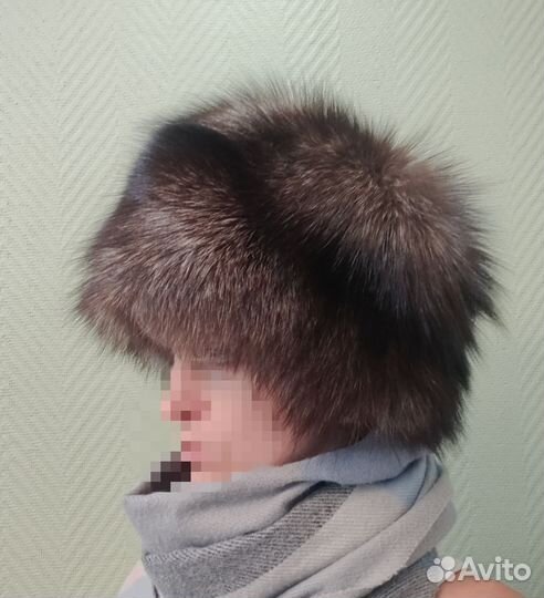 Шапка меховая из чернобурой лисицы