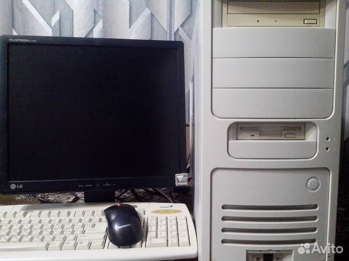 2х ядерный, рабочий, Win-7, Office, игры + монитор