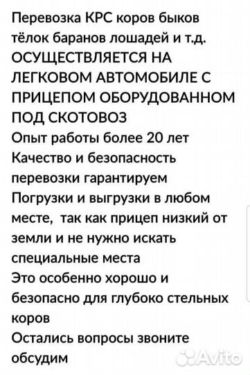 Перевозка коров быков лошадей баранов