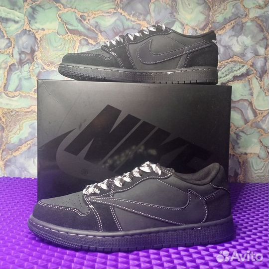 Кроссовки Jordan 1 RetroTravis Scott Black Phantom