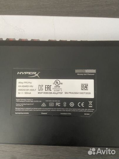 Игровая клавиатура hyperx Alloy FPS PRO