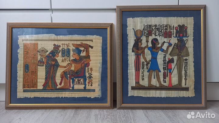 Папирус в раме с паспарту 41,5 на 48,5 см