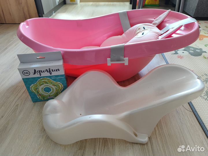 Ванночка, матрас, горка и круг для купания