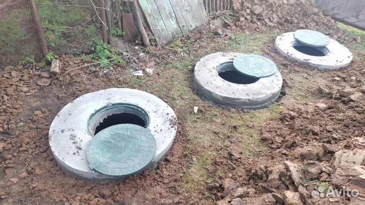 Септик из бетонных колец установка жби колец транш