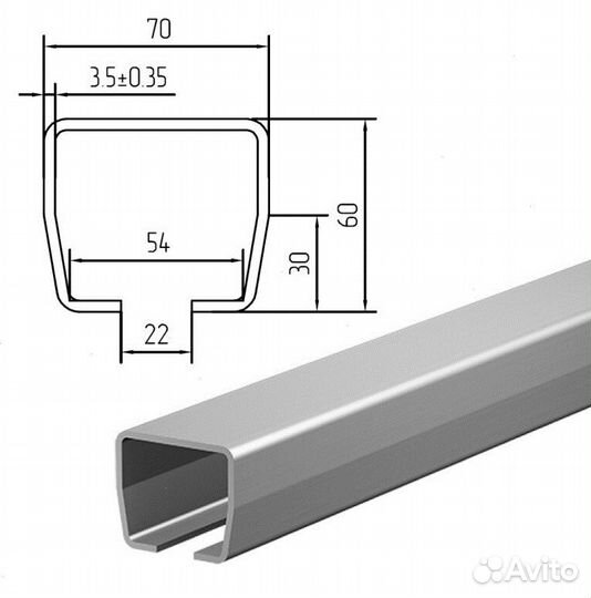 Комплект откатных ворот furniteh 4х2 Т-профиль