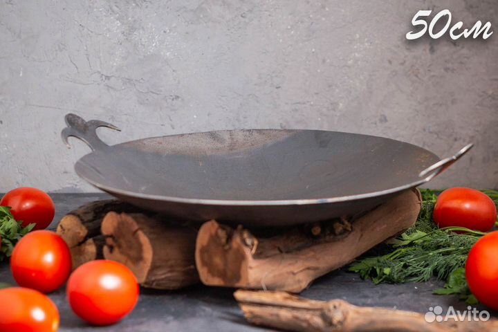 Сковорода Садж из стали 50 см с подставкой Тунис