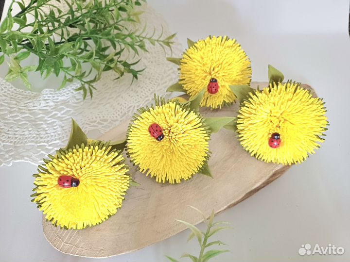 Одуванчики на резиночках для волос