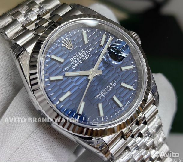 Часы Rolex Datejust 36 White Rolesor синий цифербл