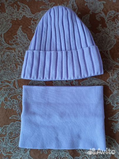 Шапка и снуд зима женская