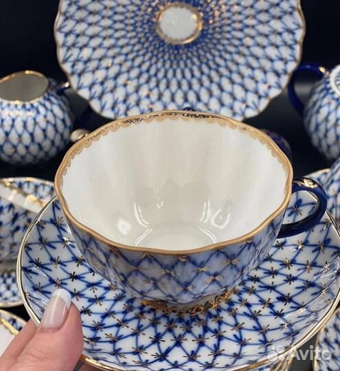 Чайный сервиз Кобальтовая сетка 23пр. лфз