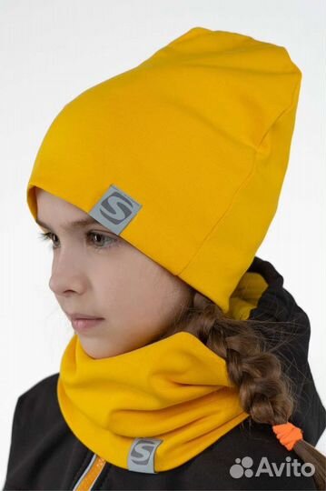 Шапка снуд комплект трикотаж р.48-52