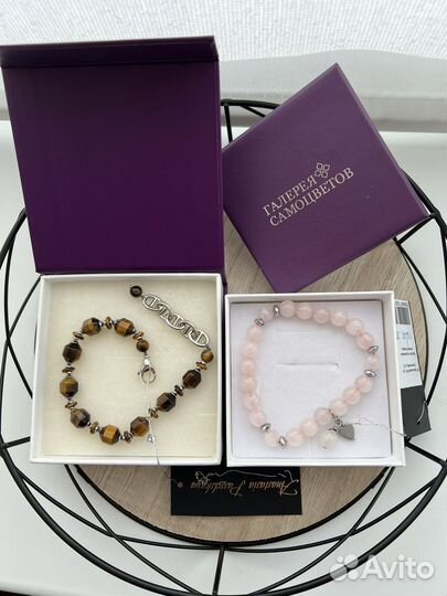 Новые браслеты: розовый кварц и тигровый глаз