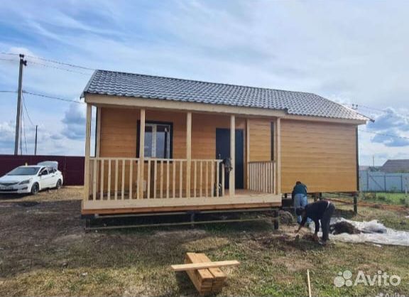 Каркасный дом8х6 с тирасами без утеплённо вариант