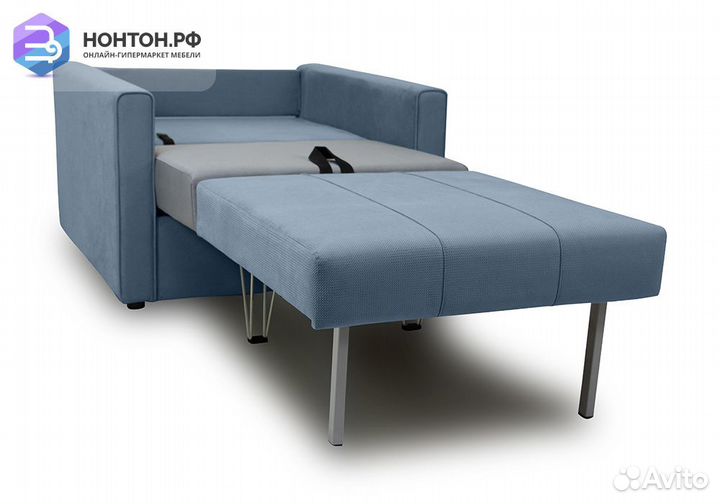 Кресло еврокнижка Лео серо-синее