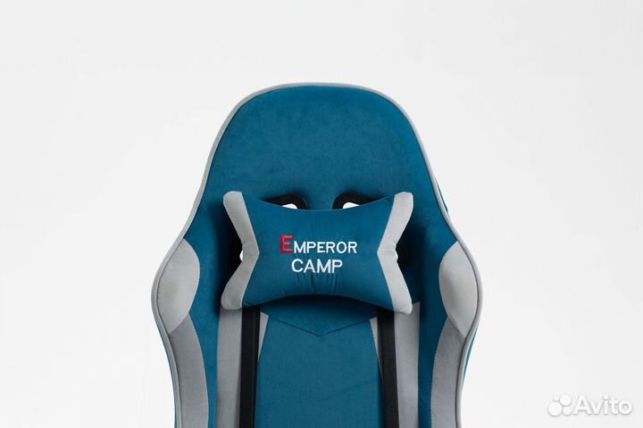 Игровое кресло EC синее-серое без подставки
