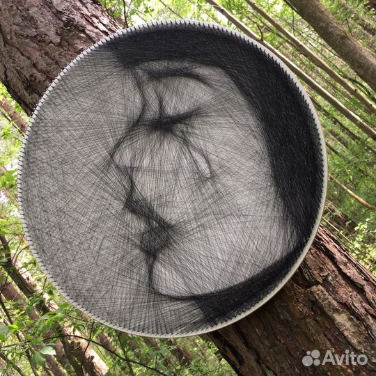 Портрет из нити. Ручная работа. Стринг-арт картина