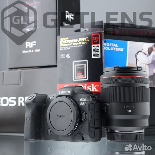 Комплект Canon R5 + RF 50 1.2 + SanDisk Type B 128