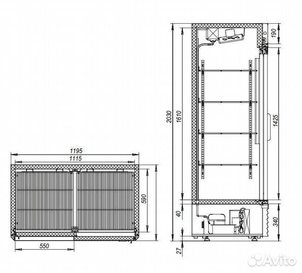 Шкаф холодильный мхм Капри 1,12 уск купе