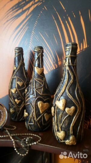 Бутылки декоративные. Ручная работа