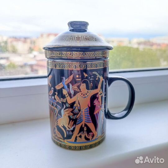 Кружка заварочная с керамическим ситом и крышкой