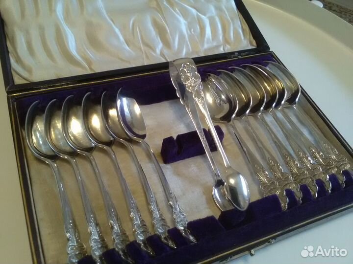 Антикварные чайные ложки King George V, посеребрян